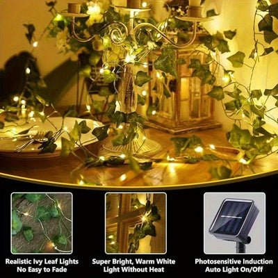 Guirlande Solaire Extérieur Lierre Artificiel 50 à 150 LED