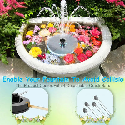 Fontaine Solaire LED de Jardin pour Bain d'Oiseaux