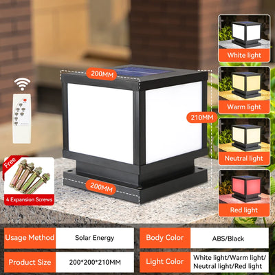 Lampe Solaire de Colonne avec Télécommande