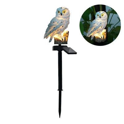 Statue Solaire Hibou LED Étanche pour Jardin et Patio