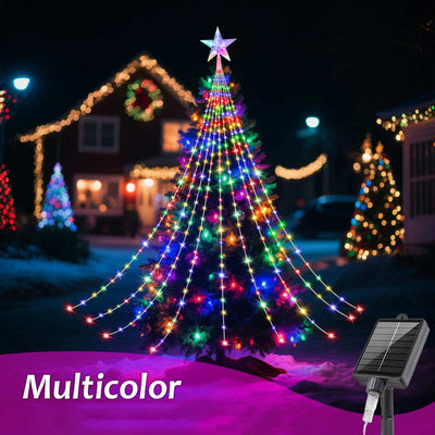 Guirlande Solaire Sapin de Noël 8 Modes LED en Cascade