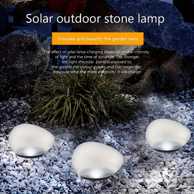 Lampe Solaire Extérieur Imitation Rocher Décorative pour Jardin