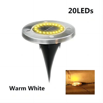 Projecteur Solaire Enterré 8 à 20 LED Décoratif Jardin