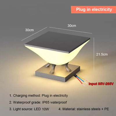 Lampe Solaire de Pilier Moderne d'Extérieur