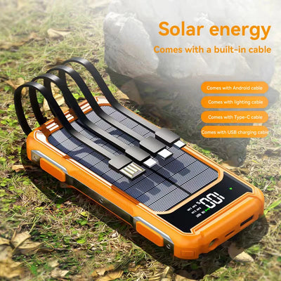 Power Bank Solaire 200000mAh 4 en 1 Affichage