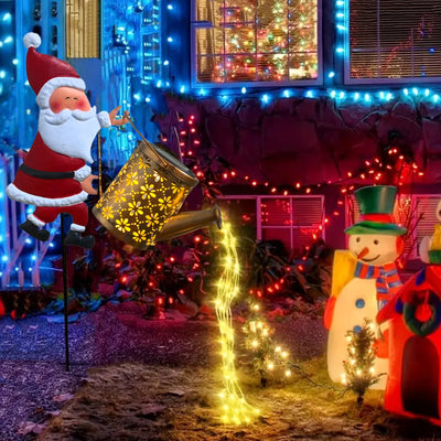 Lanterne Solaire Père Noël en Métal à Suspendre