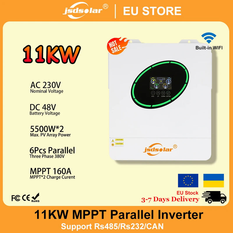 Onduleur Solaire Hybride 11 kW MPPT 48V – rendement et puissance de sortie