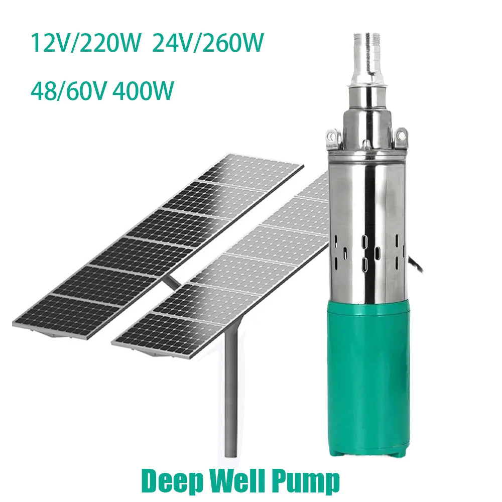 Pompe à Eau Solaire Submersible Puits Profond Inox