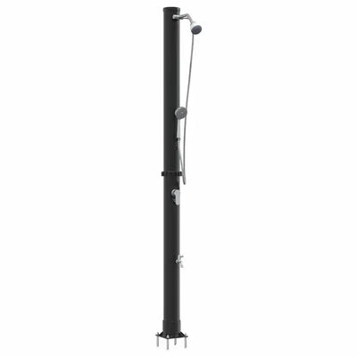 Douche Solaire Extérieure 217 cm Colonne PVC et Aluminium Noire