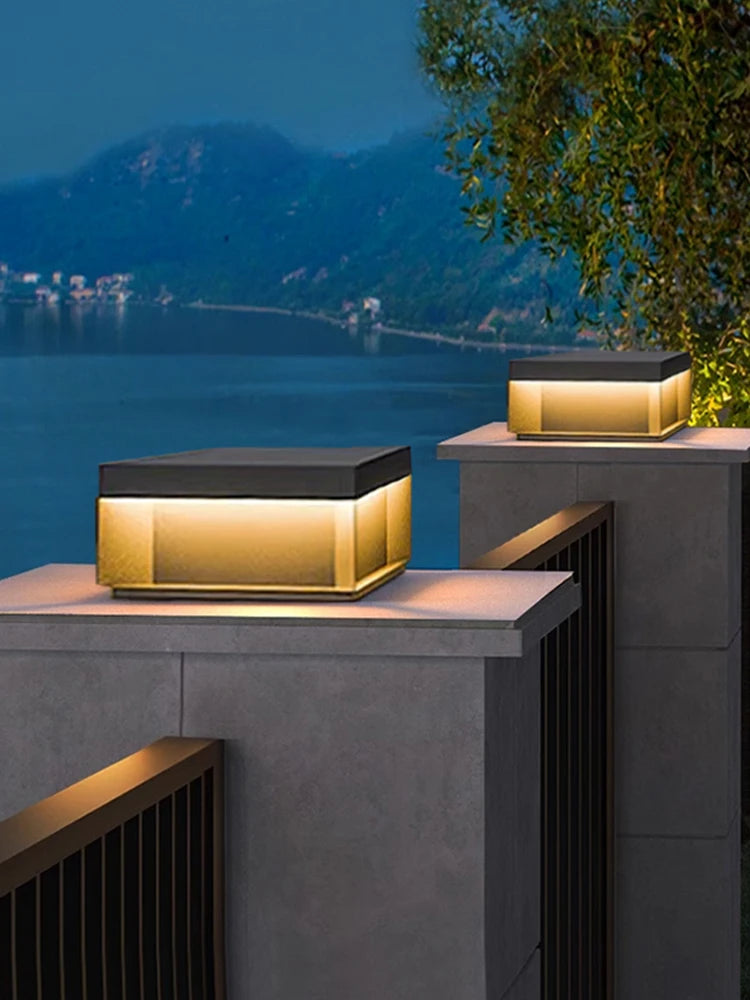 Lampe Solaire de Pilier Moderne Étanche