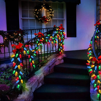 Guirlande Solaire Noël C6 Fraise 50 ou 100 LED Extérieur