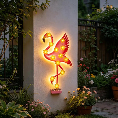 Lampe Solaire Hibou en Métal IP65 Décoration Murale