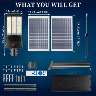 Lampadaire Solaire Extérieur Détecteur Mouvement 2 Panneaux