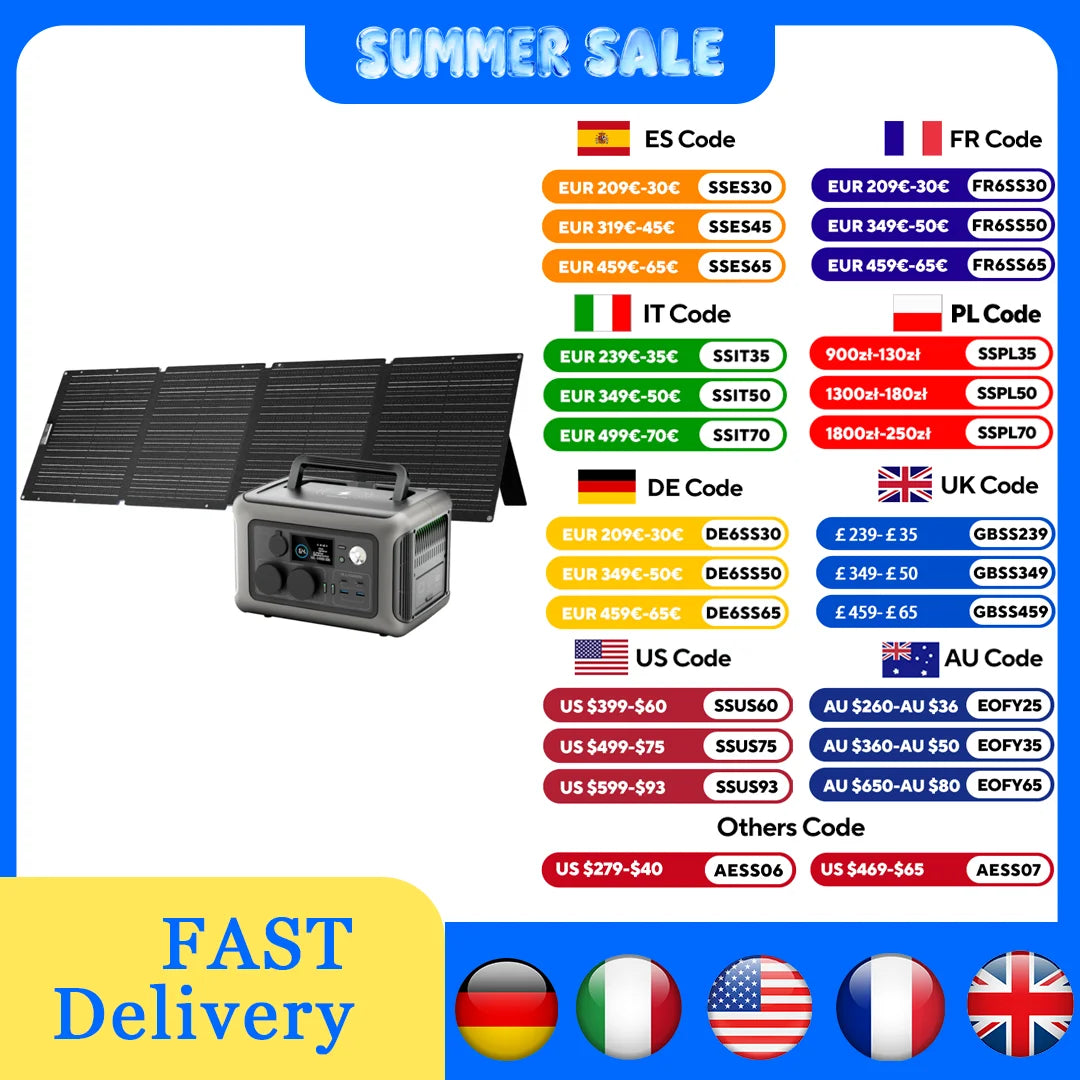 Générateur Solaire Portable 600W avec Panneau