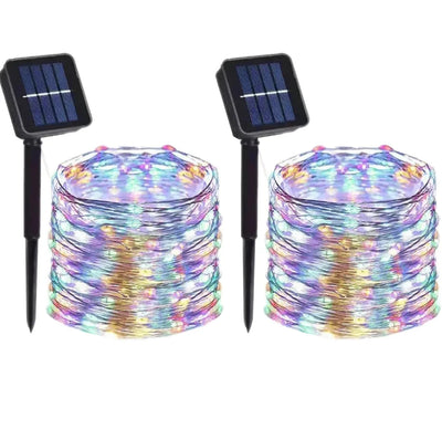Guirlande Solaire Fil de Cuivre 8 Modes Étanche Noël