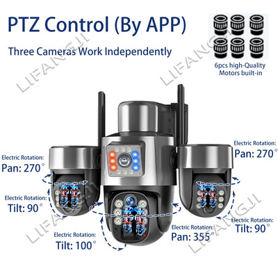 Caméra de Surveillance Solaire V380 Pro 4G 20MP 4 Objectifs