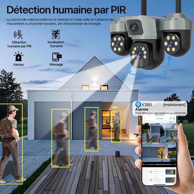 Caméra Solaire 4G Triple Écran Sans Fil PTZ - vue 6