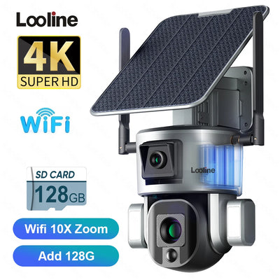 Caméra Surveillance Solaire PTZ 8MP 4G Wifi Étanche 4K Suivi