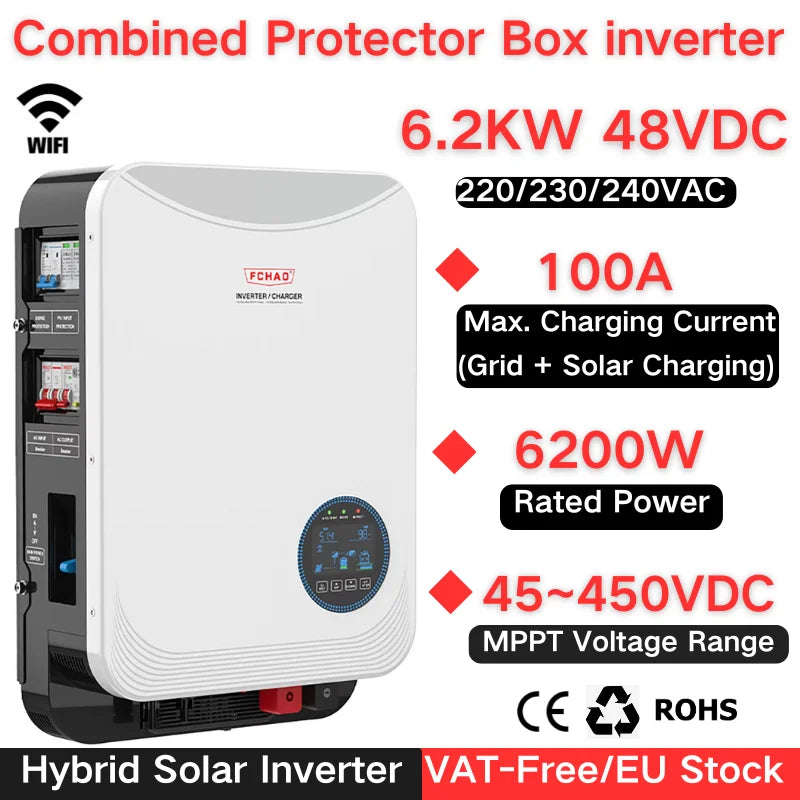 Onduleur Solaire Hybride 6,2 kW 48V MPPT