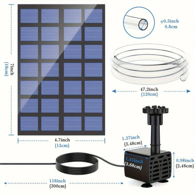 Fontaine Solaire 2,5 W à Panneau Déporté pour Bain d'Oiseaux