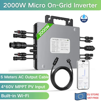 Micro-Onduleur Solaire 2000W 4 MPPT WiFi IP67