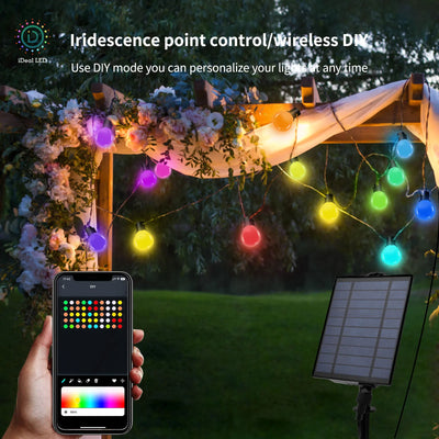Guirlande Solaire Intelligente RGB G40 LED Application Télécommande