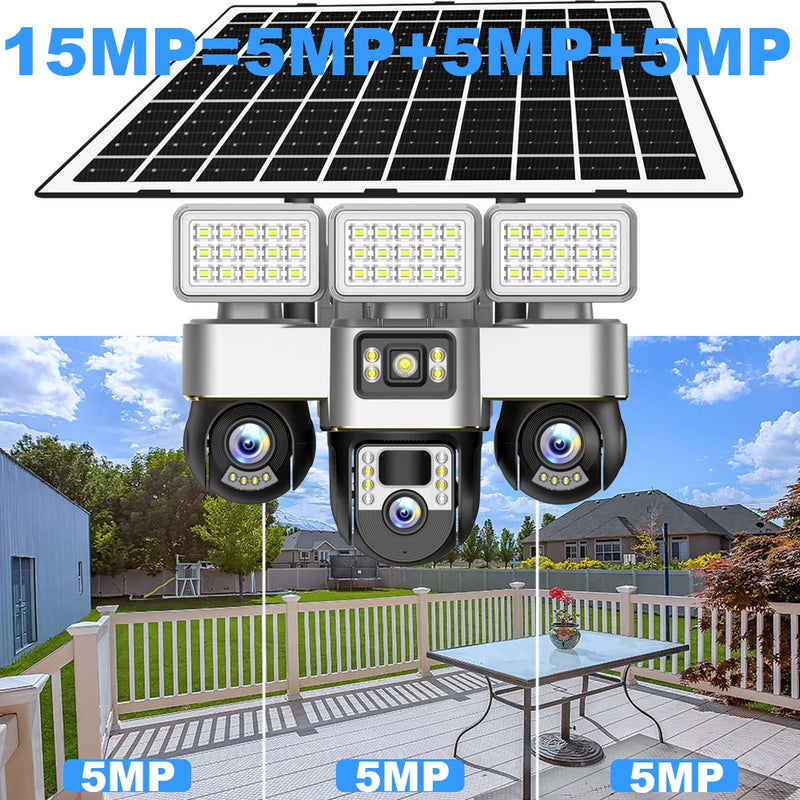 Camera solaire 4G triple objectif PTZ exterieure