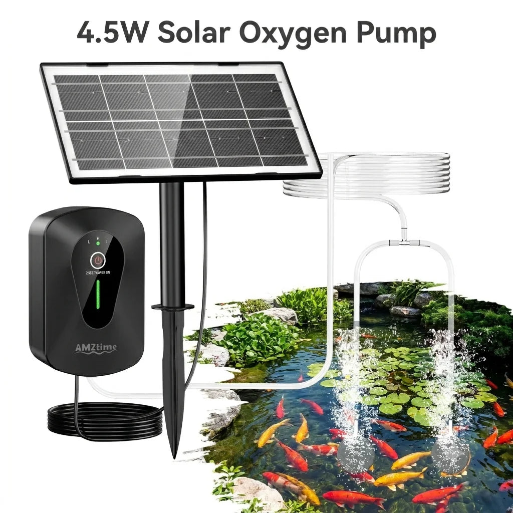 Pompe à Oxygène Solaire 4,5 W pour Bassin à Poissons