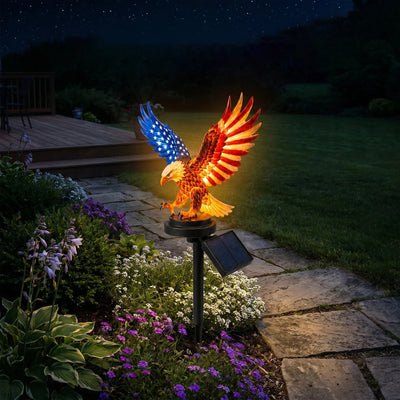 Statue Solaire Aigle Lumineuse pour Jardin et Pelouse