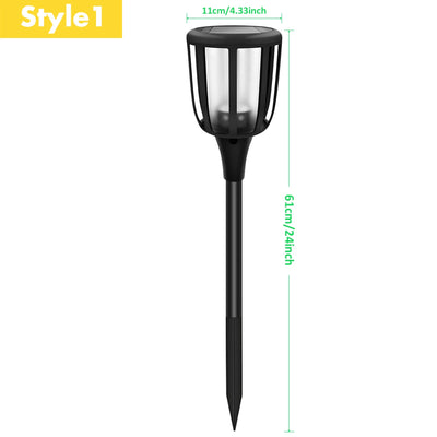 Torche Solaire Flamme Vacillante Étanche Jardin Cour Pelouse