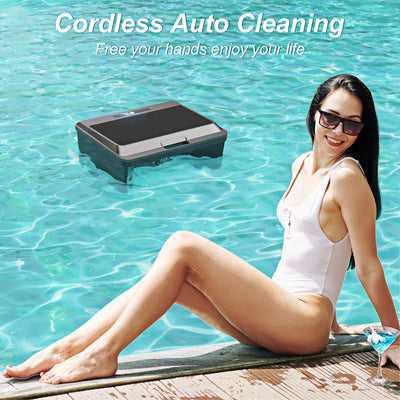 Robot de Piscine Solaire Sans Fil Nettoyeur de Surface