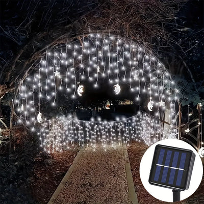 Rideau Solaire Lumineux Étanche Noël Fenêtre et Avant-Toit