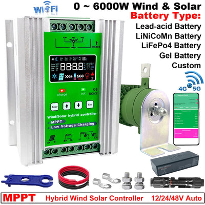 Régulateur Hybride MPPT Solaire 3000W et Éolien 2000W