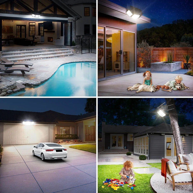 Lampe solaire LED 1200lm avec détecteur de mouvement pour jardin