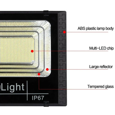 Projecteur Solaire LED 500W Extérieur Étanche Télécommande