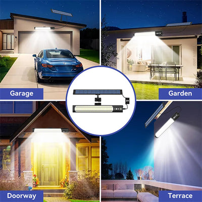 Projecteur Solaire Extérieur 158 LED Détecteur de Mouvement et Télécommande