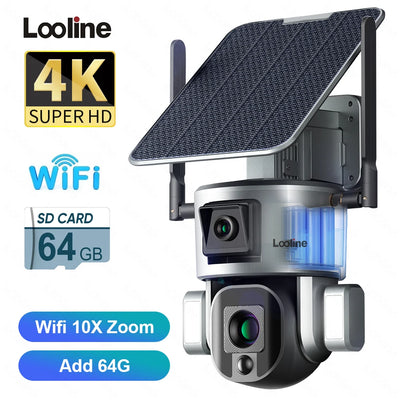 Caméra Surveillance Solaire PTZ 8MP 4G Wifi Étanche 4K Suivi
