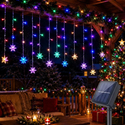 Lampe Solaire Flocon de Neige Étanche Décoration de Noël
