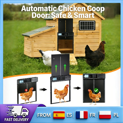 Porte Automatique de Poulailler Solaire Intelligente Ferme et Jardin