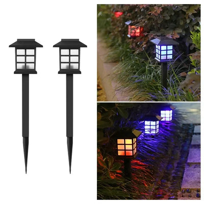 Lot de 2 Piquets Solaires Jardin Compacts Étanche IP65
