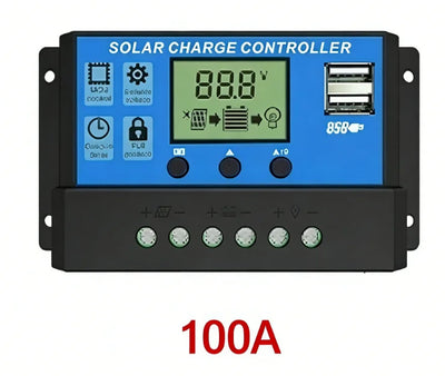 Régulateur Solaire 10 à 100A Écran LCD Double USB