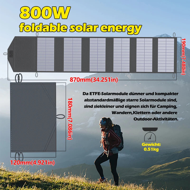 Panneau Solaire Portable Pliable 800W Nomade
