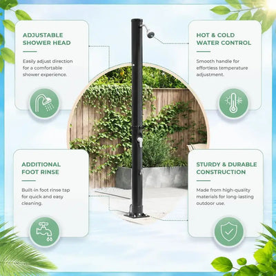 Douche Solaire Extérieure 217 cm 35 L Effet Pluie