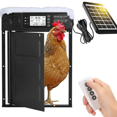 Porte Automatique de Poulailler Solaire Battante Capteur de Lumière
