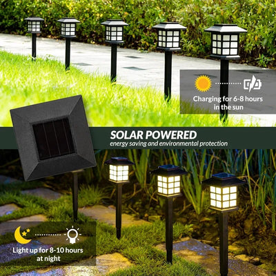 Lot de 2 Piquets Solaires Jardin Compacts Étanche IP65
