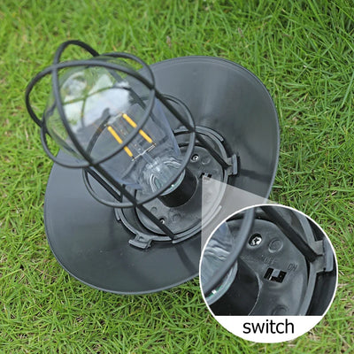 Lanterne Solaire Extérieure Rétro Métal Filament LED Suspendue