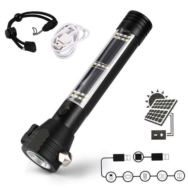 Lampe solaire camping torche LED rechargeable