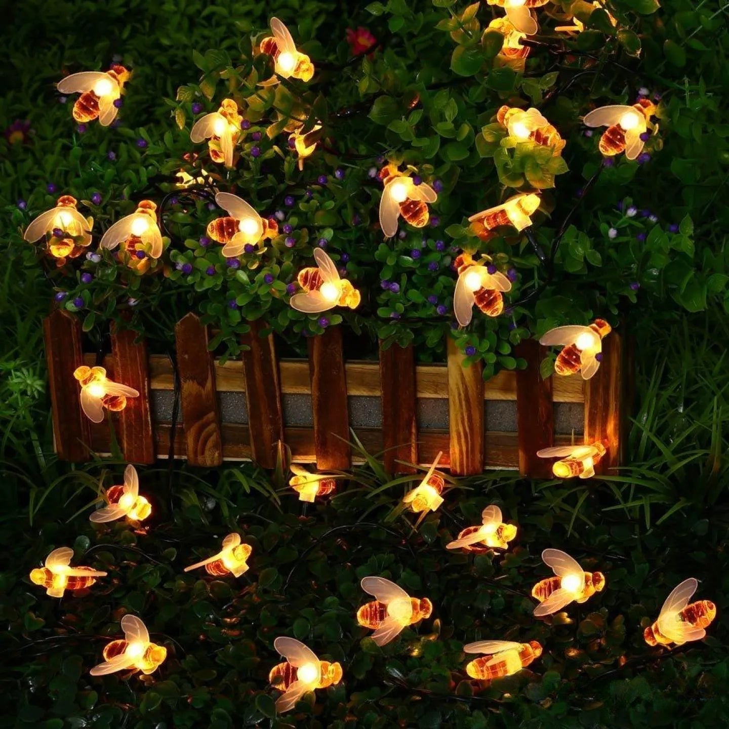 Guirlande Solaire Abeille LED Décorative Jardin Blanc Chaud