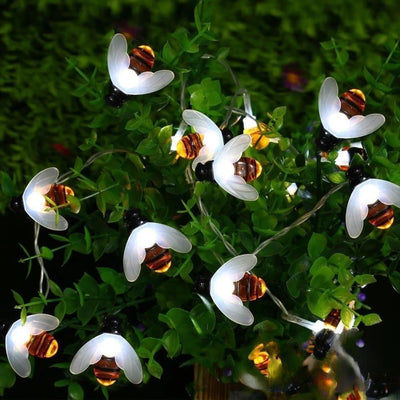 Guirlande Solaire Abeille LED Décorative Jardin Blanc Froid