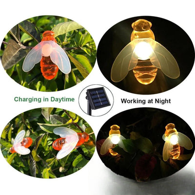 Guirlande Solaire Abeille LED Décorative Jardin – éclairage LED allumé de nuit